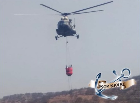 Se desploma helicóptero de la Marina en Valle Verde, San Luis Potosí