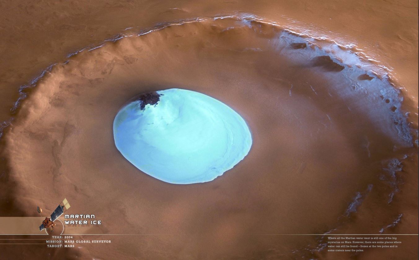 Foto: Descubren antiguas capas de hielo enterradas en la arena del polo norte de Marte, 22 mayo 2019