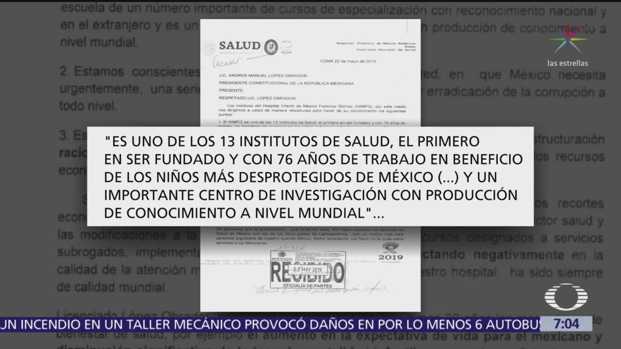 Hospital Infantil de México envía carta a AMLO