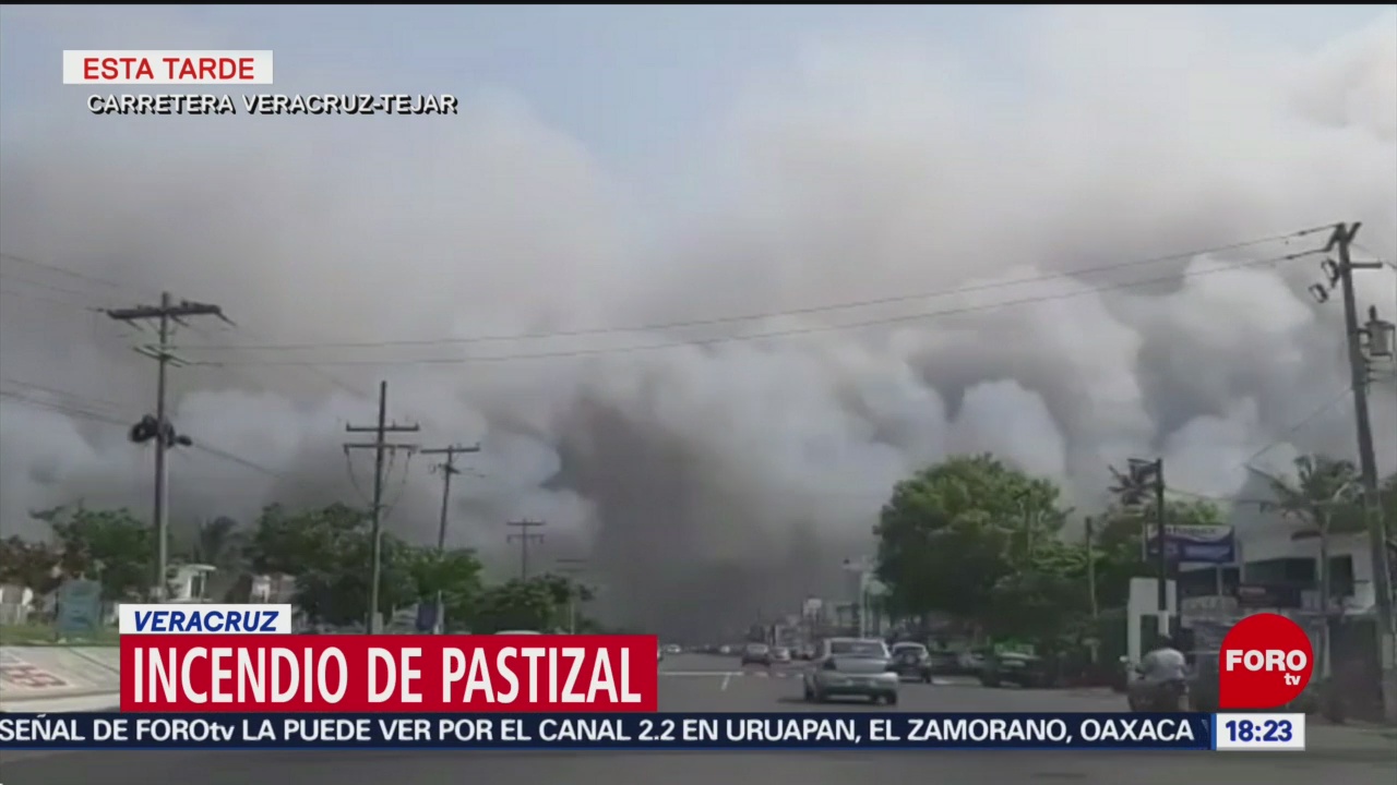 FOTO: Incendio en pastizal en Veracruz