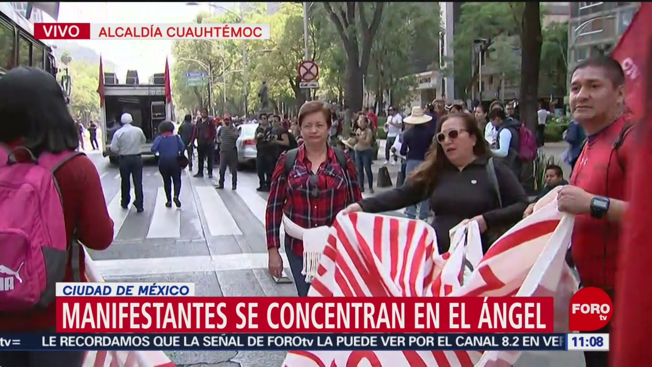 FOTO: Integrantes de la CNTE marchan hacia el Zócalo capitalino, 1 MAYO 2019