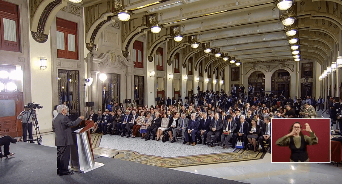 Foto: López Obrador en conferencia de prensa, 20 de mayo de 2019, Ciudad de México 