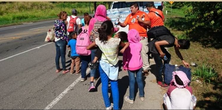 Foto: madres migrantes, 6 de marzo 2019. (Facebook-Instituto Nacional de Migración)