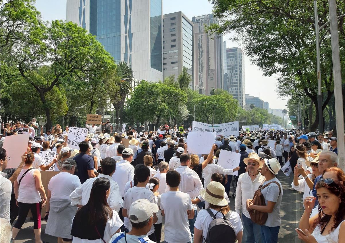 Foto: La movilización se denomina "Marcha del silencio", es integrada por diferentes organizaciones civiles, el 5 de mayo de 2019 (Twitter @jorg3leiner)