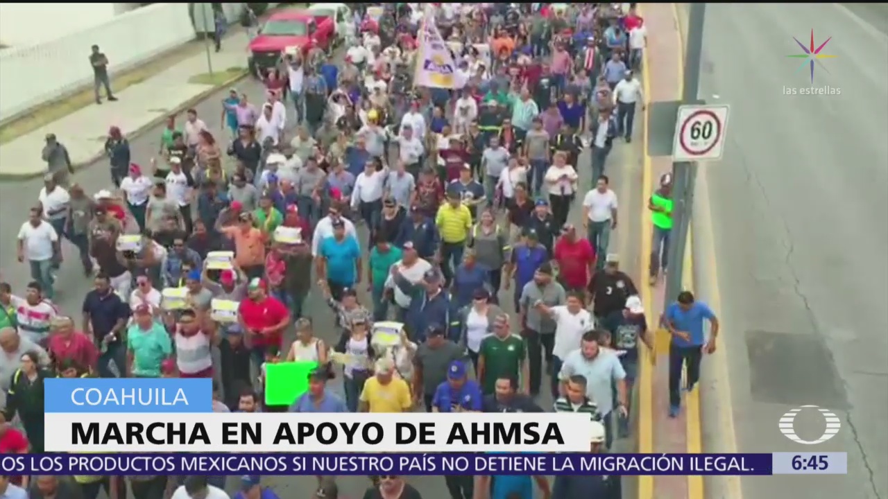 Marchan en Coahuila en apoyo a Altos Hornos