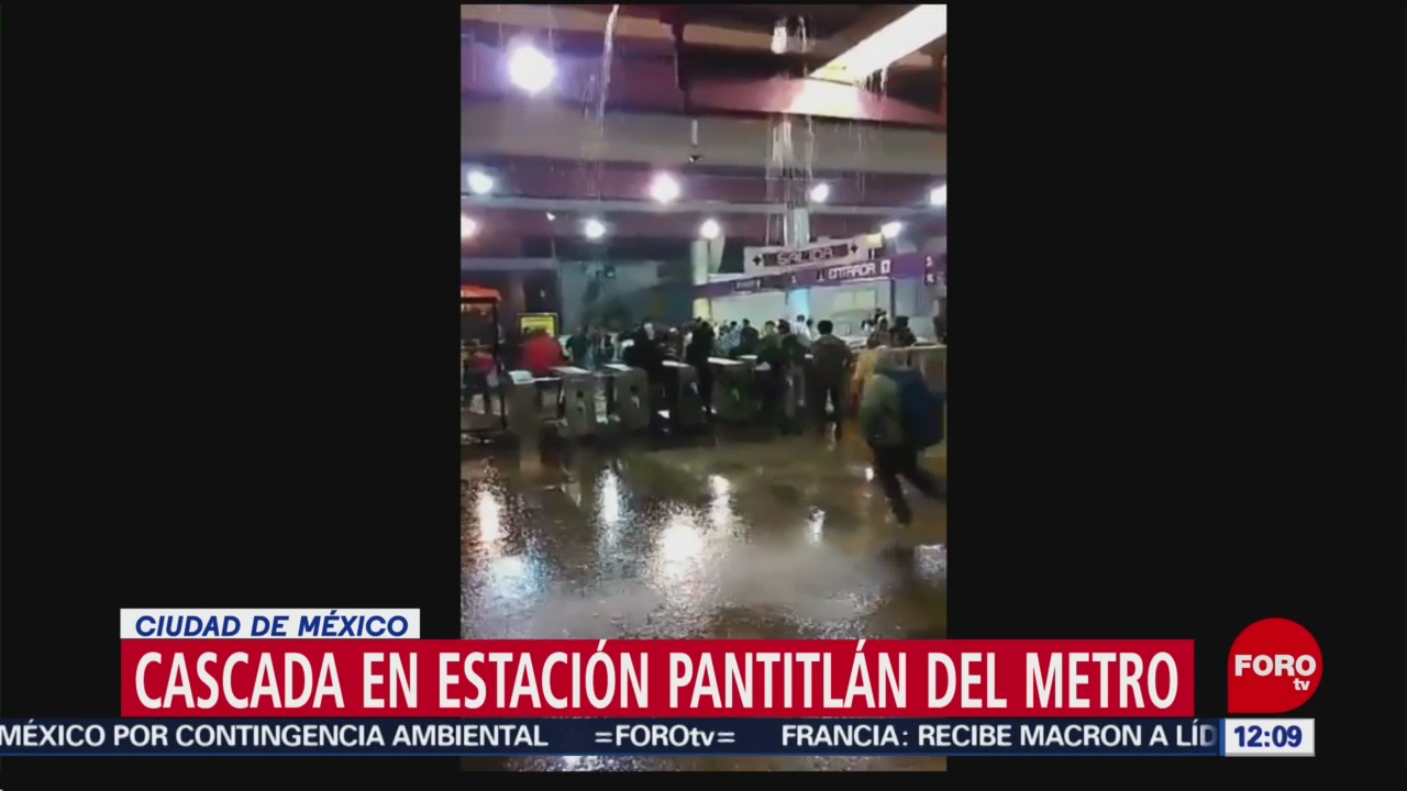 Metro CDMX registra cascada en estación Pantitlán, por lluvias