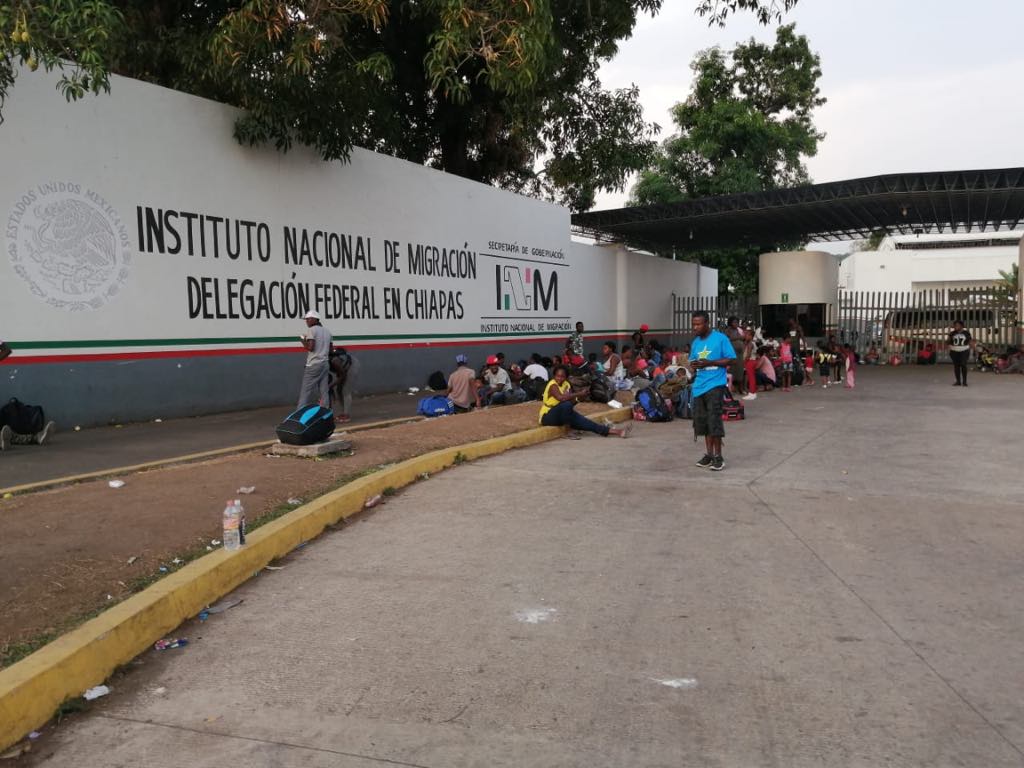 Foto: Estación Migratoria Siglo XXI de Tapachula, Chiapas, 8 de mayo 2019. Twitter @juanelo_28