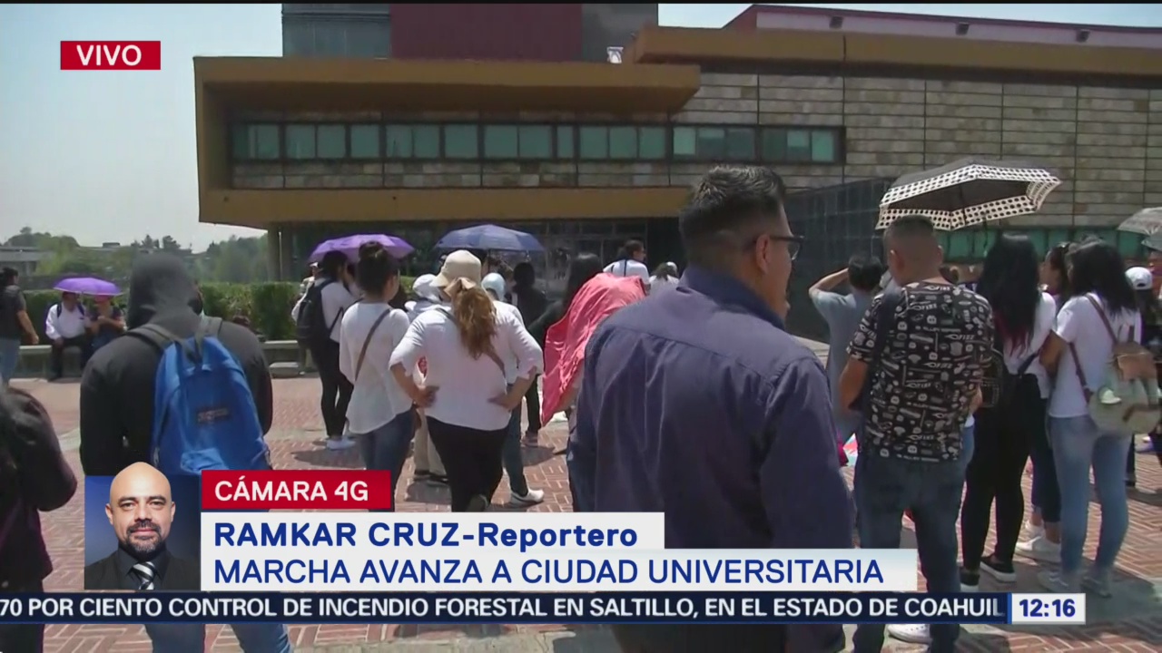 Movimiento de estudiantes excluidos marcha a Ciudad Universitaria de la UNAM