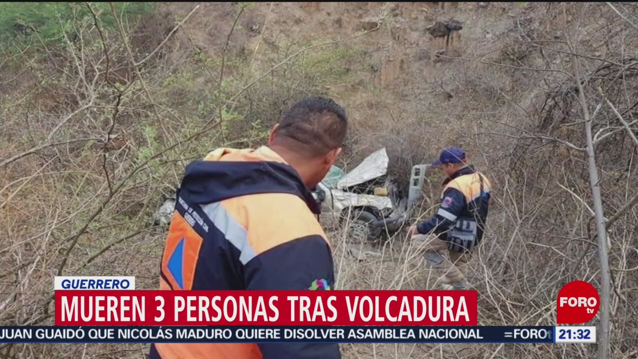 FOTO: Mueren 3 personas tras volcadura en Guerrero, 4 MAYO 2019