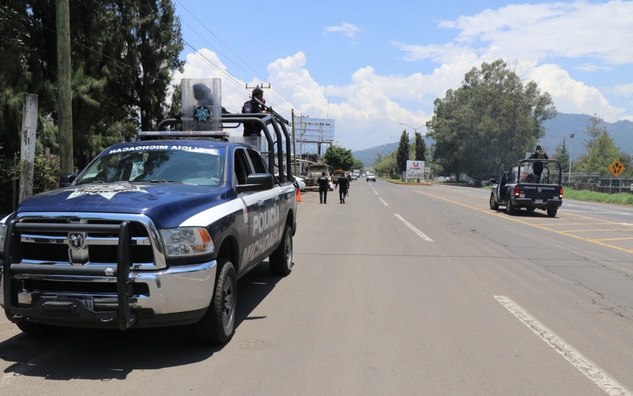 Foto: operativo de seguridad en Michoacán, 22 de mayo 2019. Twitter @MICHOACANSSP
