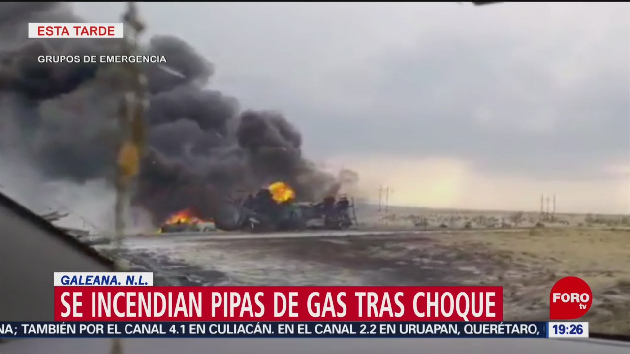 Foto: Choque Pipas Gas Galeana Nuevo León 24 Mayo 2019
