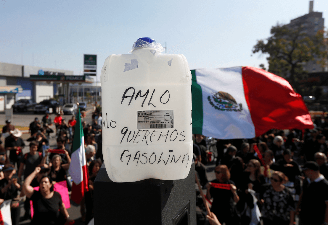 Foto: Protestas contra la escasez de gasolina en Guadalajara, 13 de enero de 2019, México 