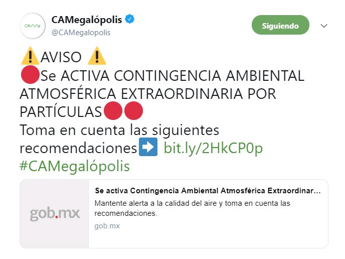 Foto: Se activa Contingencia Ambiental Atmosférica en Valle de México 14 mayo 2019