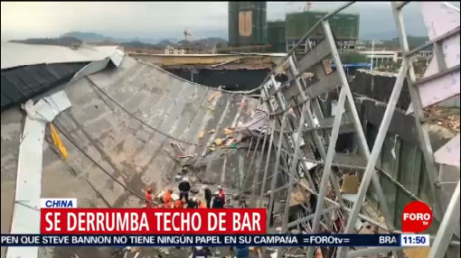 Se derrumba techo de un bar en China; mueren tres personas