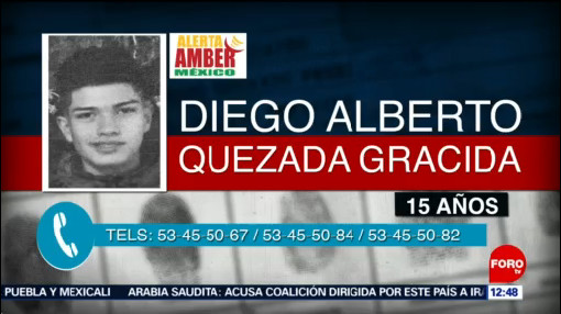 Se emite Alerta Amber por Diego Alberto Quezada Gracida