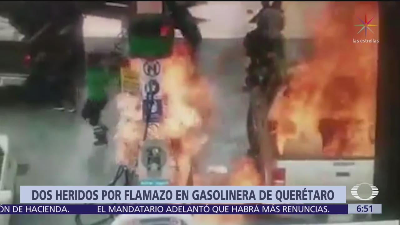 Se registra flamazo en gasolinera de Querétaro