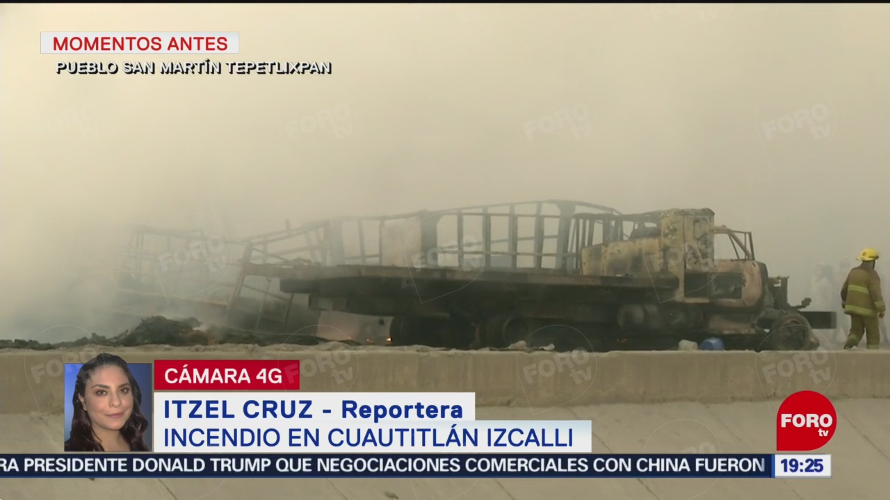 FOTO: Se registra un incendio de pastizal en Cuautitlán Izcalli, 12 MAYO 2019