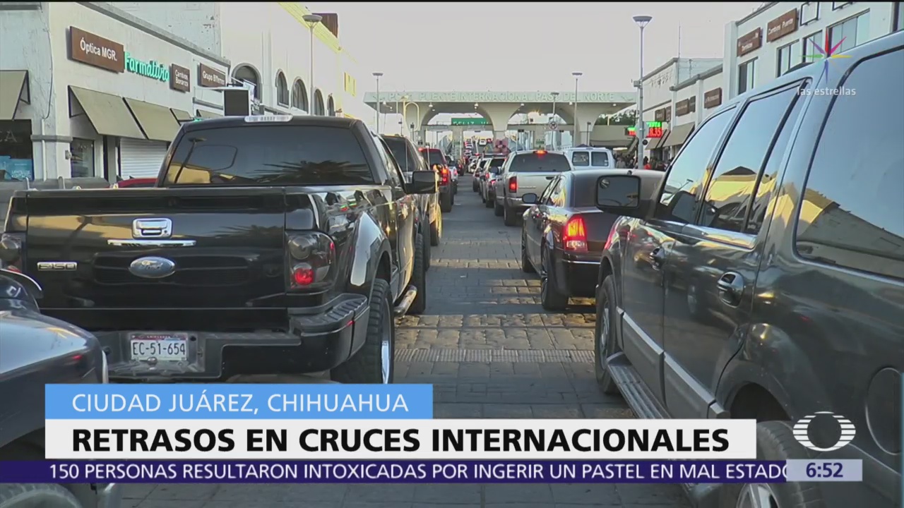 Siguen afectaciones en cruces fronterizos de México hacia EU