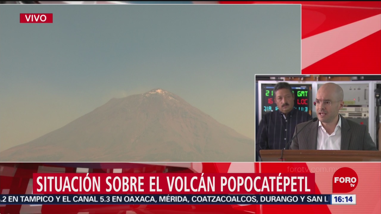 Foto: Situación sobre el volcán Popocatépetl