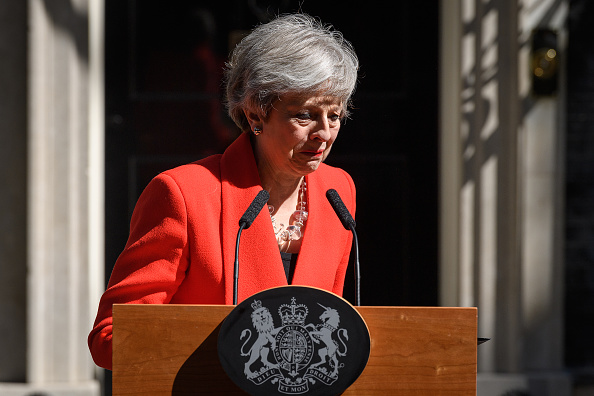 Foto: La primera ministra Theresa May hace una declaración fuera del 10 Downing Street en Londres, Inglaterra, 26 mayo 2019