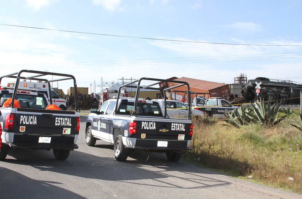 Descarrila tren de carga en Tlaxcala; hay dos lesionados