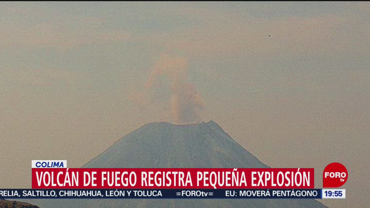 FOTO: Volcán de Fuego registra pequeña explosión en Colima, 11 MAYO 2019