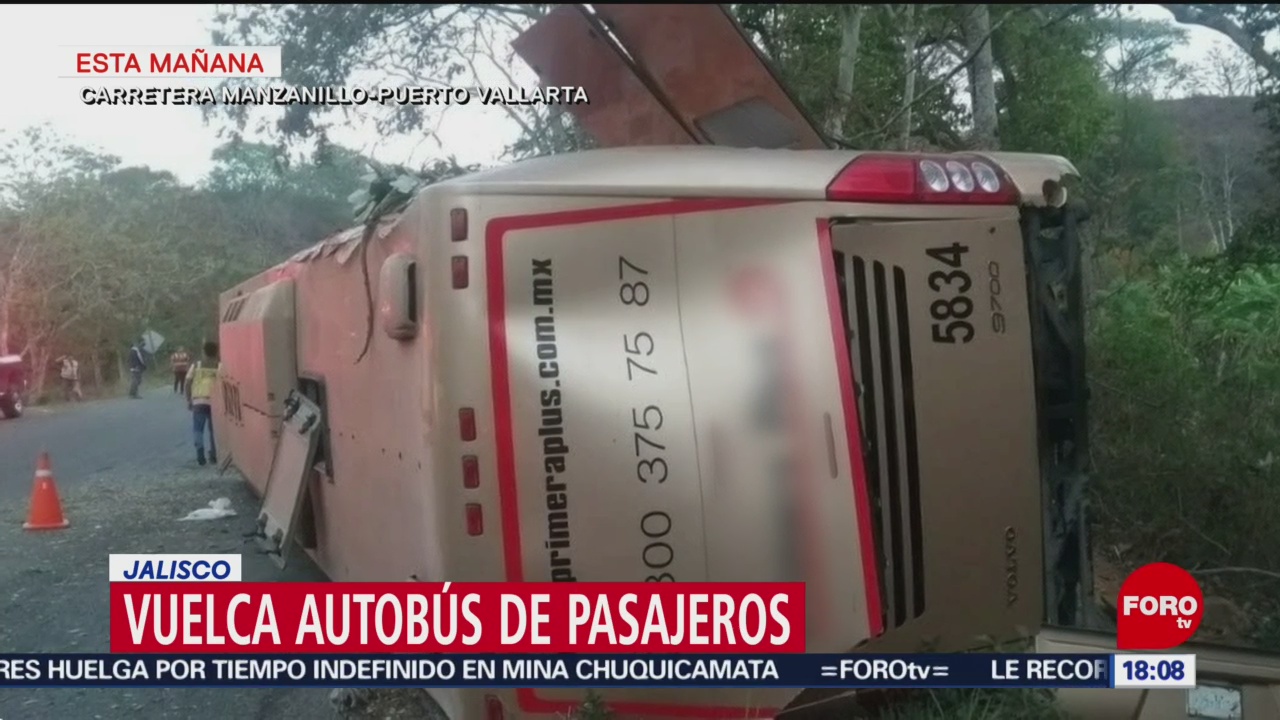 FOTO: Accidente de autobús deja 14 lesionados en Jalisco, 16 Junio 2019