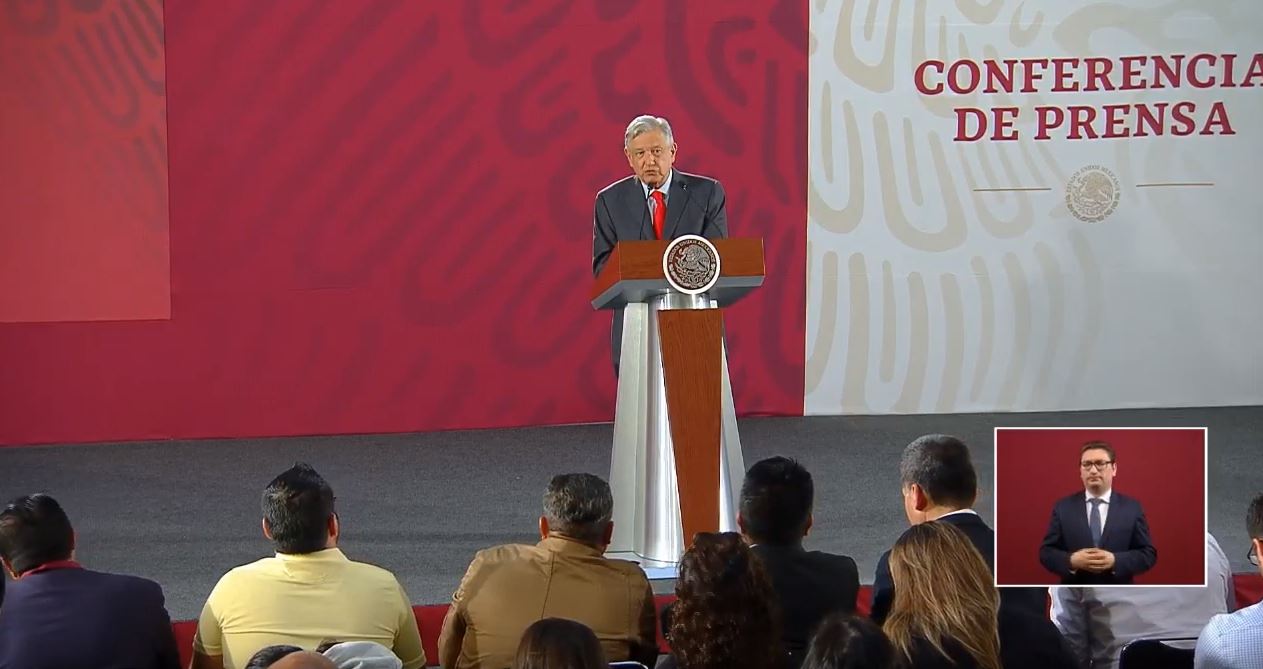 Foto: El presidente Andrés Manuel López Obrador, en su conferencia de prensa, 6 junio 2019
