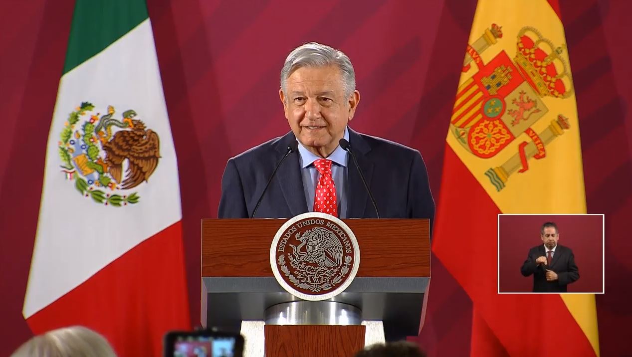 Foto: El presidente Andrés Manuel López Obrador conmemoró los 80 años de la llegada del exilio republicano español a México, 13 junio 2019