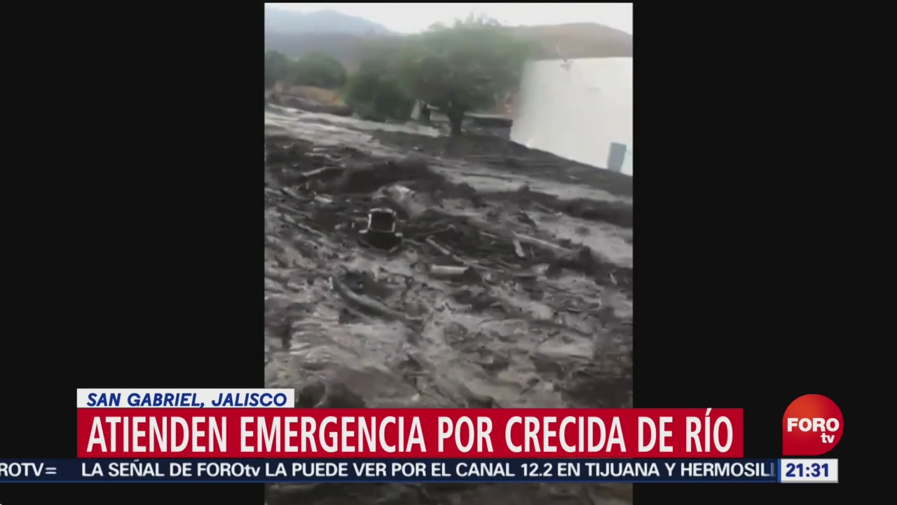 FOTO: Atienden emergencia por crecida de río San Gabriel, Jalisco, 2 Junio 2019