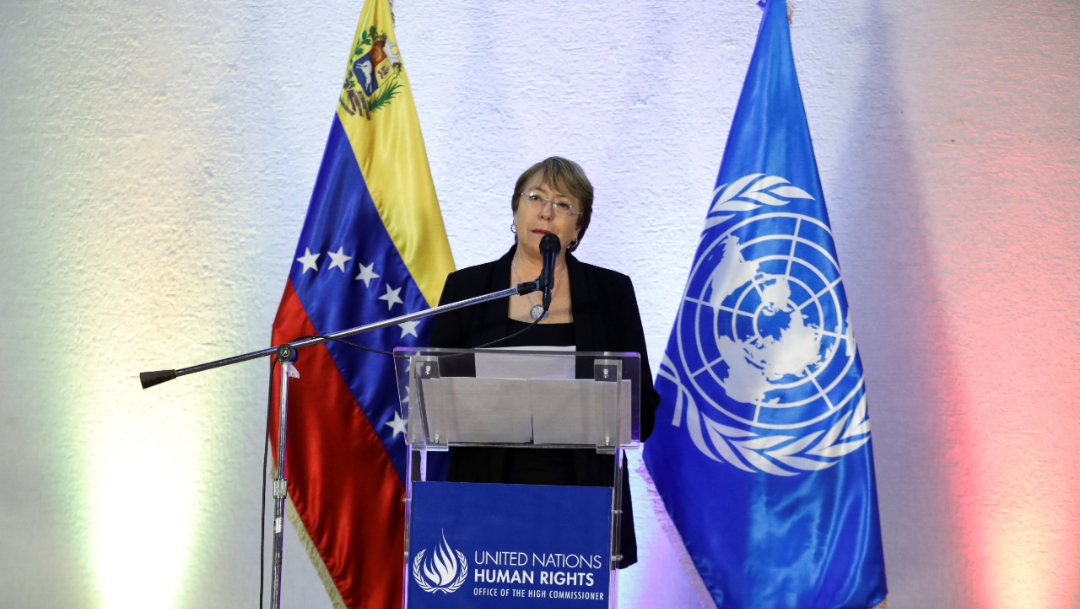 Foto: La alta comisionada de Naciones Unidas para los derechos humanos, Michelle Bachelet, habla durante una rueda de prensa en Venezuela, 22 junio 2019