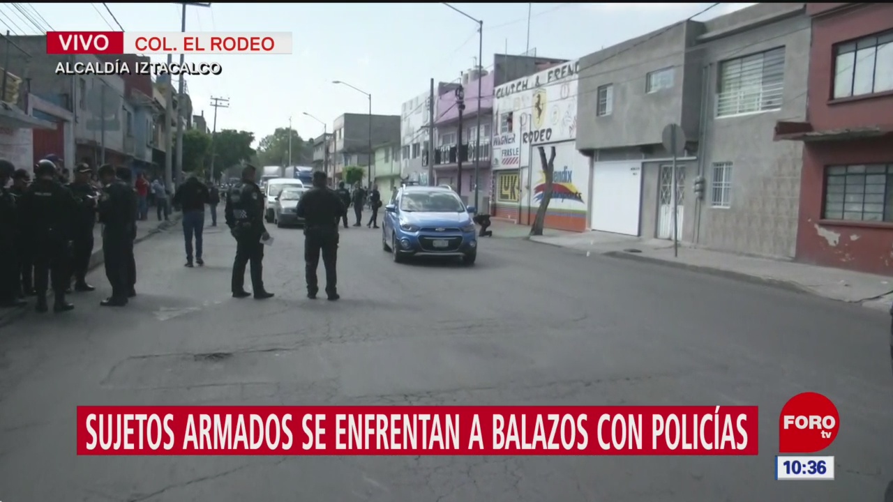 Balacera entre sujetos armados y policías en Iztacalco