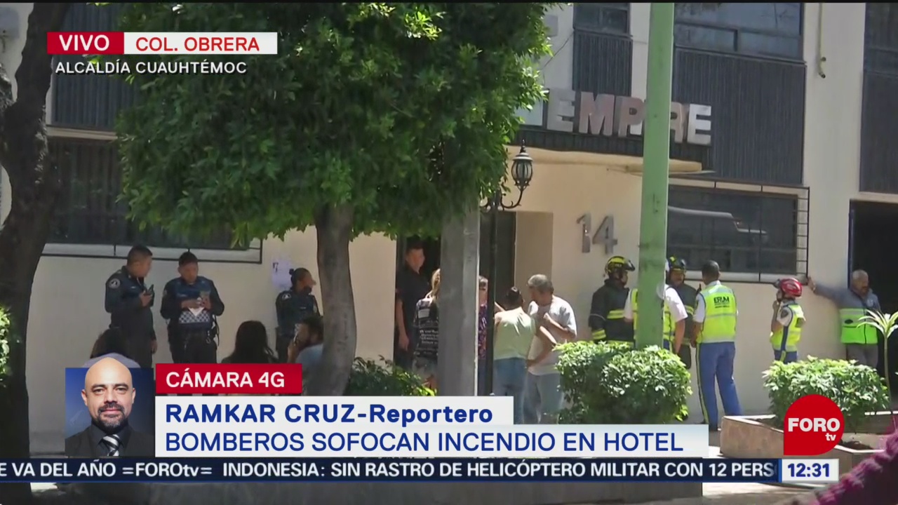 Bomberos sofocan incendio en hotel de la colonia Obrera, CDMX