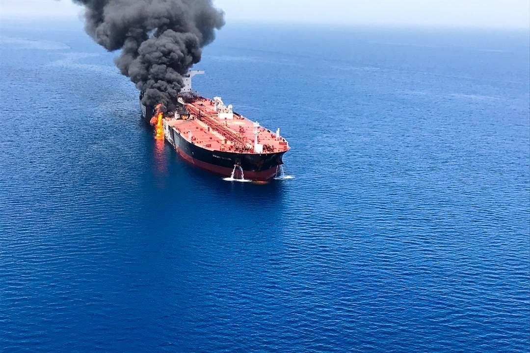 Foto: Buque noruego es atacado, 13 de junio de 2019, Golfo Pérsico