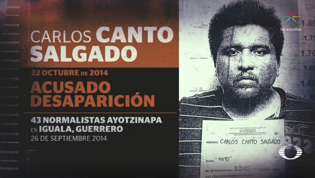 Imagen: Carlos Canto Salgado, acusado de la desaparición de los estudiantes el 22 de octubre de 2014, el 26 de junio de 2019 (Noticieros Televisa) 