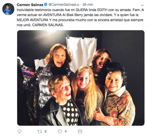 Foto Entre lágrimas Carmen Salinas lamenta muerte de Edith González 14 junio 2019