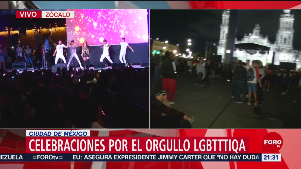 FOTO: Celebraciones en el Zócalo capitalino tras marcha LGBTTTIQA, 29 Junio 2019
