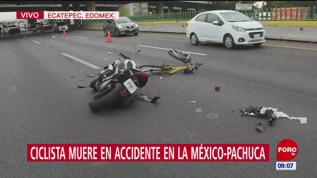 Ciclista muere en accidente en la México-Pachuca