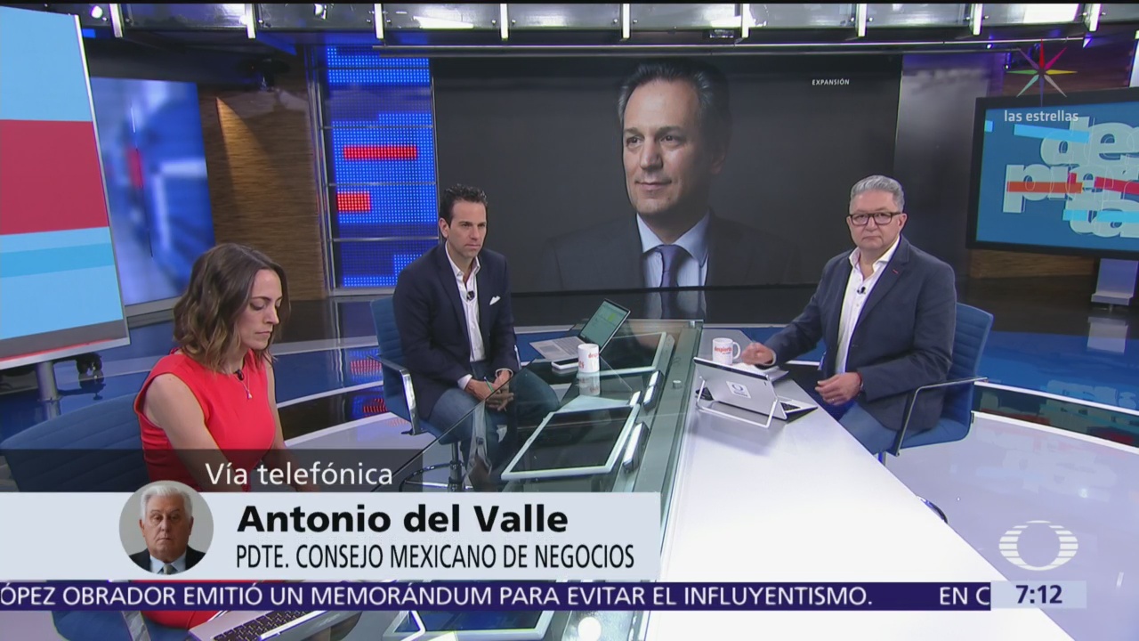 Consejo Mexicano de Negocios tiene confianza en gobierno de AMLO: Del Valle