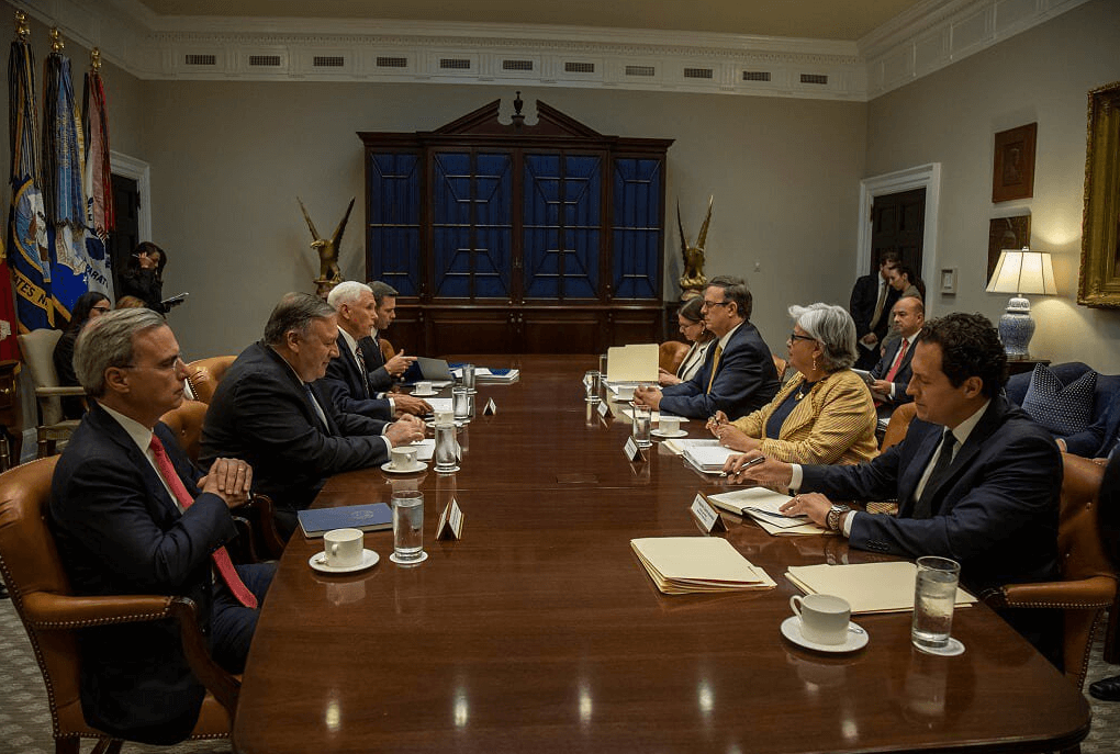 Foto: Delegaciones de EU y México durante encuentro del 5 de junio, Estados Unidos