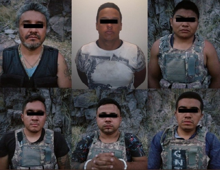 Foto: Presuntos integrantes de 'La Gente Nueva del Tigre’, 20 de junio 2019. Twitter @ComSocChih