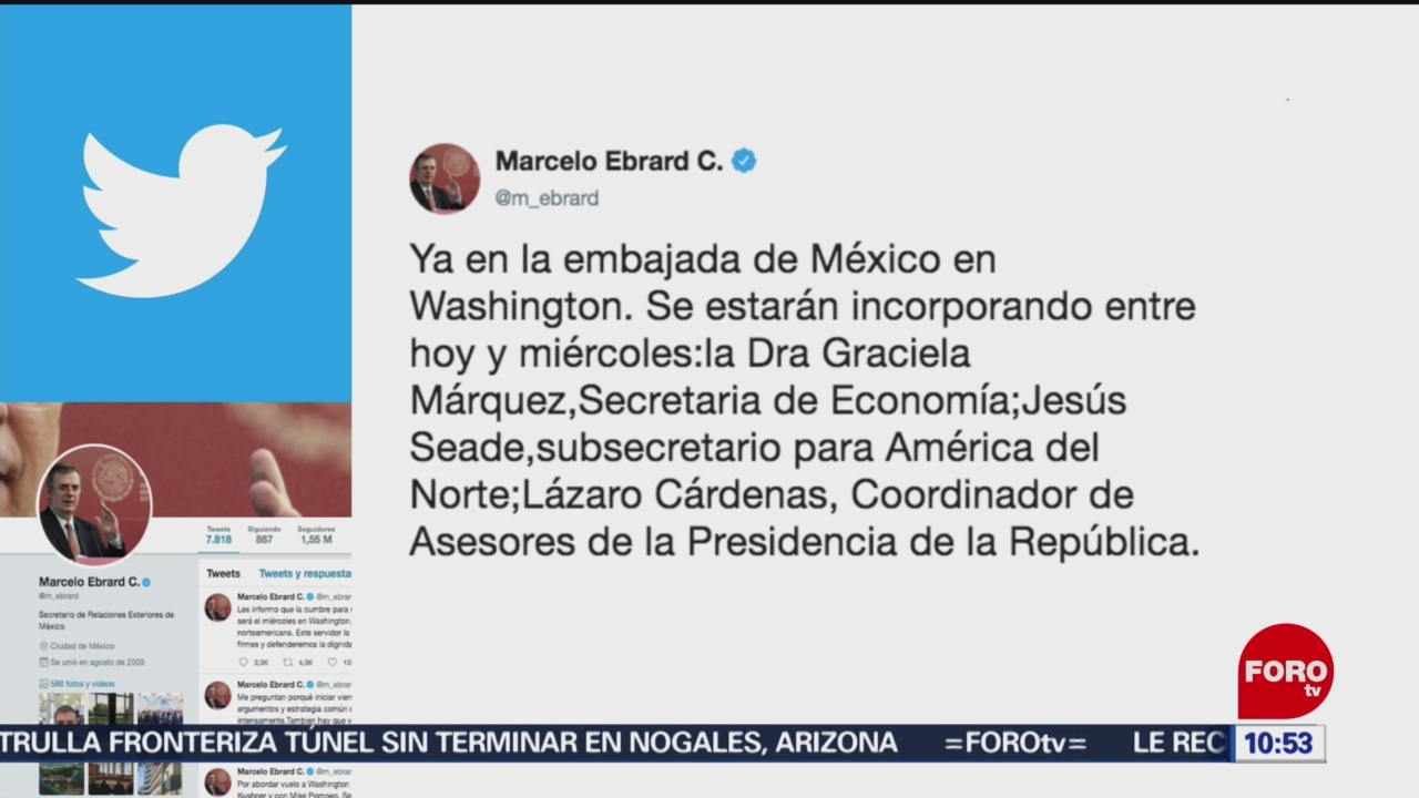 FOTO: Ebrard anuncia la delegación mexicana que llegará a Washington, 1 Junio 2019