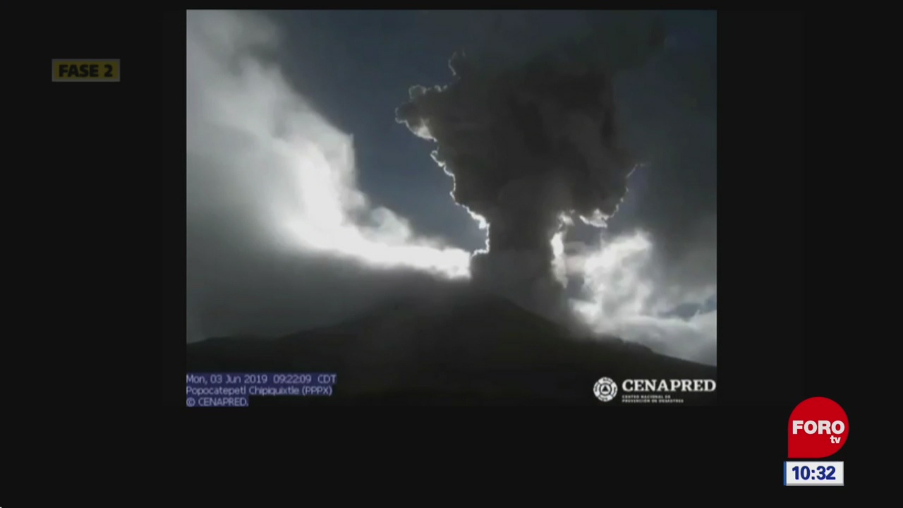 El Popocatépetl registra explosión moderada