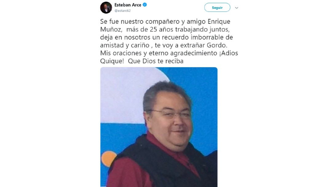 Foto: Esteban Arce dio a conocer la muerte de Enrique Muñoz, 27 de junio de 2019, Ciudad de México 