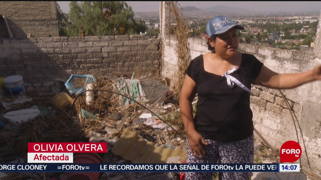 FOTO:Familias en peligro por vivir al borde de una ladera en Ecatepec, 17 Junio 2019