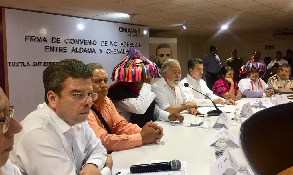 Foto Firman pacto de no agresión Comunidades de Aldama y Chenalhó, en Chiapas 5 junio 2019