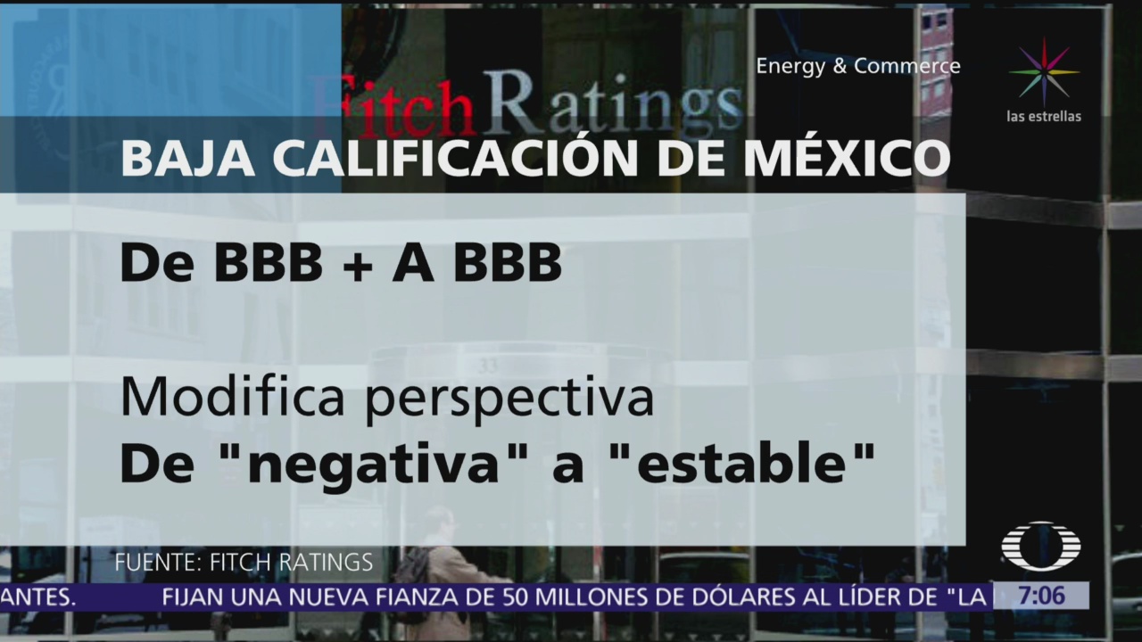 Fitch Ratings baja calificación de México con perspectiva estable