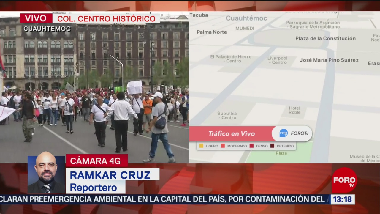 FOTO. Frente Popular Francisco Villa se manifiesta en el Zócalo