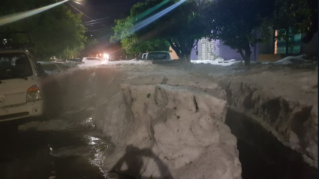 Foto: En algunos puntos del estado el granizo superó el metro de altura, 30 junio 2019