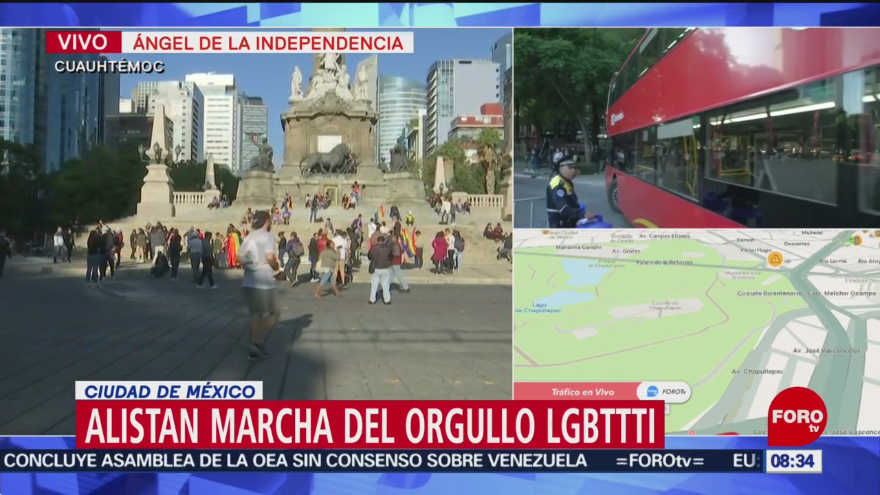 FOTO: Inician cortes a la circulación por marcha del orgullo LGBTTTI, 23 Junio 2019